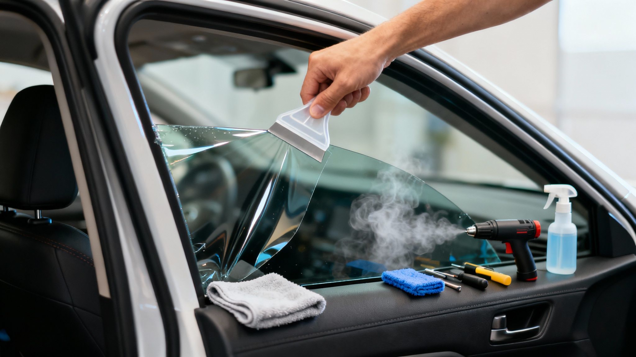 DIY Guide to Removing Tinted Window Film From a Car